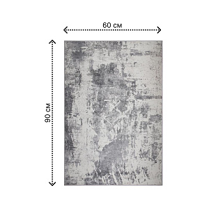 Ковер универсальный 60х90см LUCKY СОСТАРЕННЫЙ серо-белый хрустальный бархат 000000000001222910