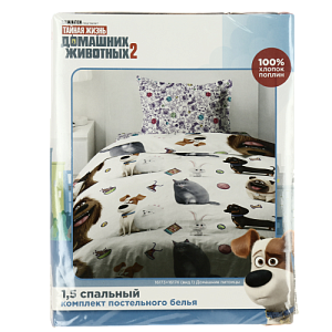 КПБ 1.5 поплин "Тайная жизнь домашних животных 2" (70х70) рисунок 16173-1/16174-1 Домашние питомцы 000000000001195388