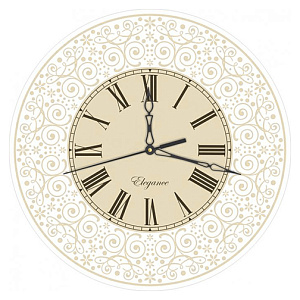 Часы Классика бежевая СО1-8 Состав: Пластик 000000000001196426