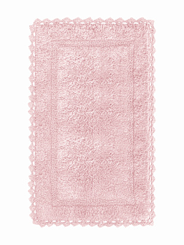Коврик для ванной 60x100см DE'NASTIA кружево розовый хлопок 100% 000000000001181263