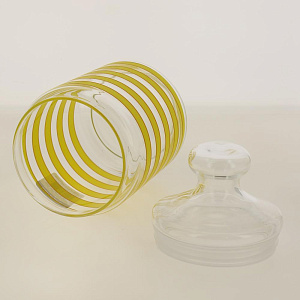 Банка стеклянная с желтой спиралью 1л с крышкой SPRIAL YELLOW Q0409 000000000001198041
