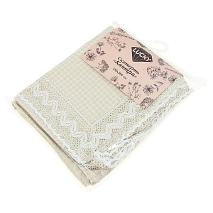 Скатерть 150х300см LUCKY Кантри бежевая 100% полиэстер 000000000001177444