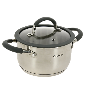 Кастрюля 2,2 литра KITCHEN FANTASY gray нержавеющая сталь Cr2330 000000000001200697