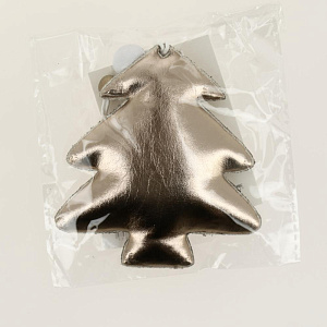 Новогоднее подвесное украшение Блестящая розово-золотистая елка из полиуретана 8x1,5x9см 81433 000000000001201830