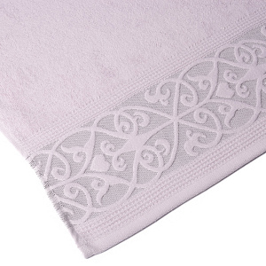 Полотенце махровое 100х150см DINA ME Вензельный бордюр сиреневое хлопок 000000000001212855