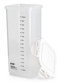 Контейнер для корма для животных 1,8л с клипсами с мерной шкалой полипропилен 000000000001229132