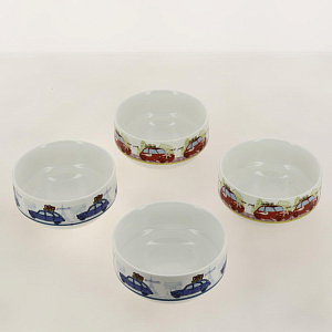 Набор салатников  5пр. (фрф, 4 салатника 600мл, металлическая подставка) 000000000001158086