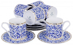 Набор кофейный 12 предметов (чашка 100мл-6шт/блюдце-6шт) BALSFORD Мармарис Орш подарочная упаковка фарфор 000000000001193954