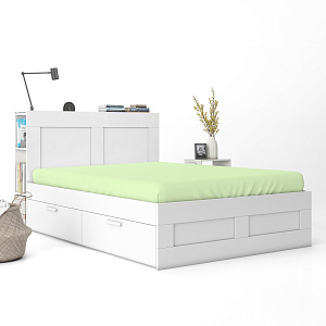 Простыня на резинке 160х200х25см LUCKY светло-зеленая поплин хлопок 100% 000000000001216587