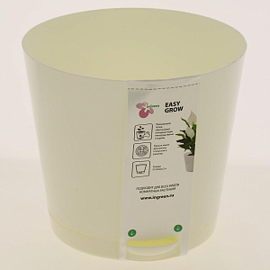 Горшок для цветов Easy Grow D160 с прикорневым поливом 2л Сливочный ING47016СЛВ 000000000001191662