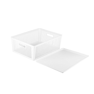 Корзинка с крышкой 41,5х31х15,3см 16,5л ПОЛИМЕРБЫТ TRAYMIX пластик 000000000001213087