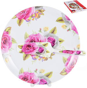 Набор для торта фарфор  блюдо 270мм+лопатка подарочная упаковка Изыск OLAFF 124-01091 000000000001195471