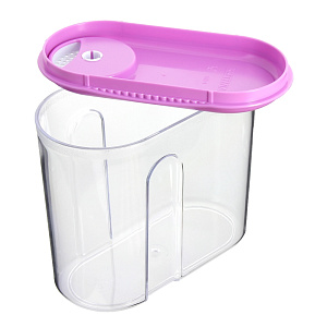 Емкость для сыпучих продуктов 1л PHIBO с дозатором бежевый пластик 000000000001059490