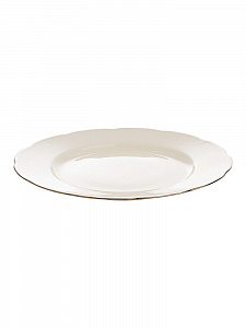 Тарелка обеденная 27см DE'NASTIA OLYMPOS белая с золотистой каймой фарфор 000000000001218841