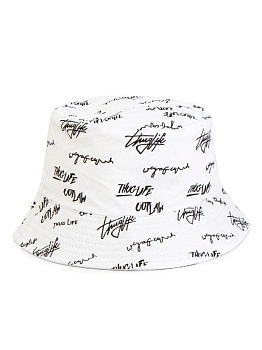 Панама 56-58см двухсторонняя белый хлопок/полиэстер 000000000001227470