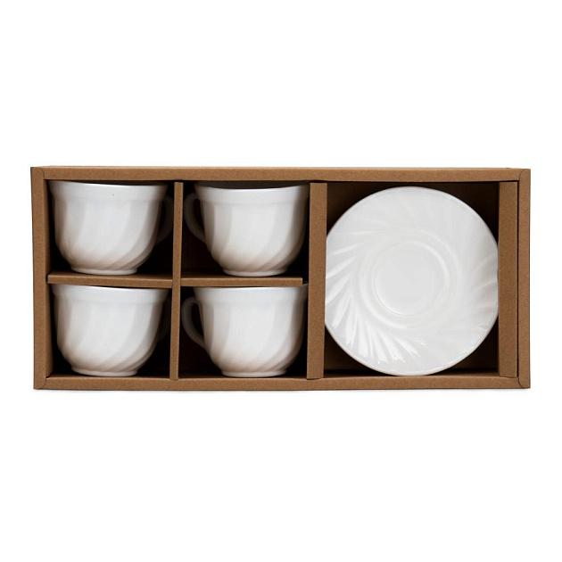 Набор кофейный 8 предметов FORA (чашка 190мл-4шт/блюдце 13,8см-4шт) W-8Z 000000000001223453