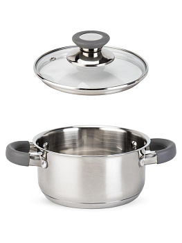 Кастрюля с крышкой 1л 17х7см нержавеющая сталь 000000000001225926