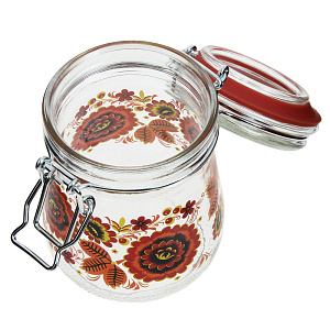 Банка для хранения сыпучих продуктов Хохлома, 450мл, стекло 000000000001160446