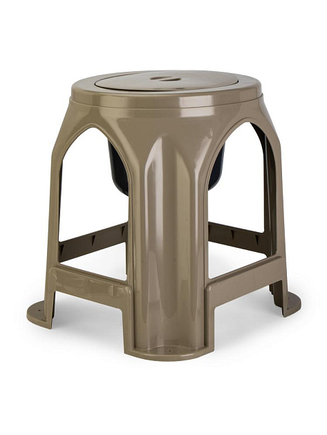 Портативный туалет 42х39см для взрослых бежевый полиэтилен 000000000001227344