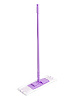 Швабра с телескопической ручкой 70-130см LUCKY с плоской скрабирующей насадкой сиреневая сталь полипропилен полиэстер
