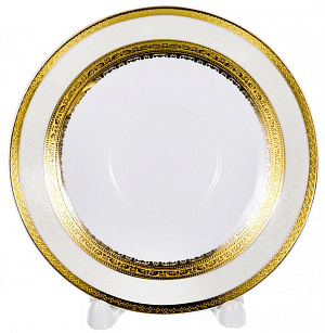 Набор чайный 12 предметов (чашка 230мл-6шт/блюдце-6шт) BALSFORD Саксония золото/белый подарочная упаковка фарфор 000000000001193938