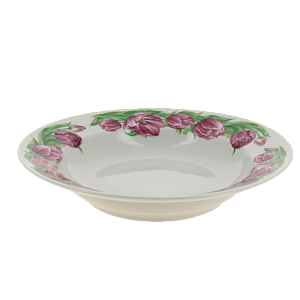 Тарелка фарфор суповая 200 мм супадкий край Розовые тюльпаны бортовые,093042 000000000001193470