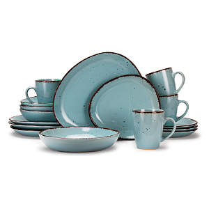 Набор посуды 16 предметов ROSEMARY (обеденная 26,5см-4шт, десертная 20см-4шт, салатник 20см-4шт, кружка 400мл-4шт) керамика 000000000001218569