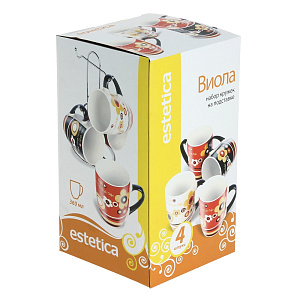 Набор кружек Виола Estetica, 360мл, 4 шт. 000000000001114847