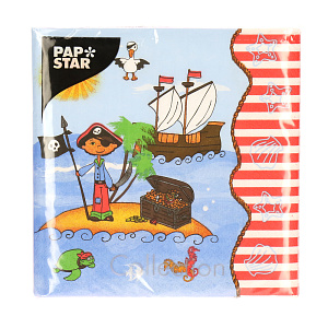 Бумажные салфетки 3-х слойные Пиратский Остров Pap Star, 33?33 см, 20 шт. 000000000001142468