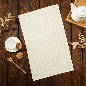 Полотенце "Доляна" жёлтый 35х60см, 100% хлопок, крупная вафля, пл.220г/м2 4576495 000000000001200150