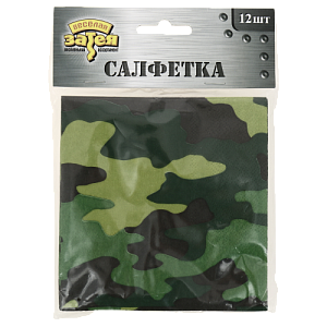 Салфетка бумажная Камуфляж 25см 12шт 1502-1986 000000000001204141
