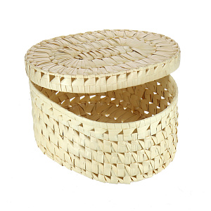 Овальная шкатулка, белый, 30.5?24.5?15 см, листья пальмы 000000000001004657