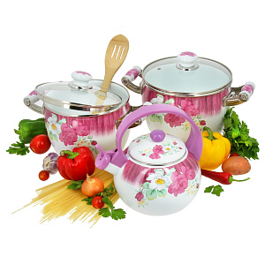 Набор посуды с чайником Wellberg, 5 предметов 000000000001090218