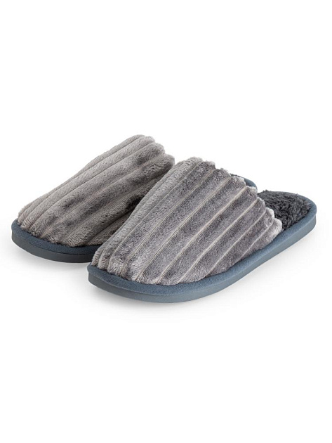 Тапочки домашние 36-37 женские плюшевые серый полиэстер/ТПР 000000000001228818