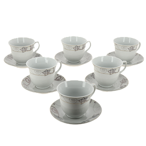 Набор чайный фарфор 12шт (6 чашек 220мл + 6 блюдец) подарочная упаковка Аврора Алия Guterwahl 113-19006 000000000001200590