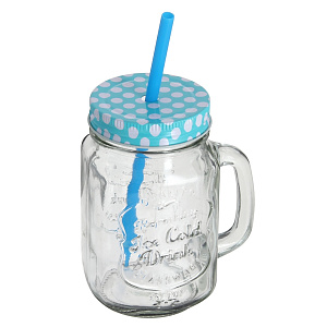 Кружка-банка с соломкой Koopman, 400мл 000000000001153007