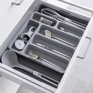 Органайзер для столовых приборов 31x35x5,5см DE'NASTIA серый полипропилен 000000000001212531