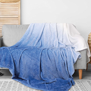 Плед 200х220см LUCKY Градиент синий полиэстер 000000000001213564