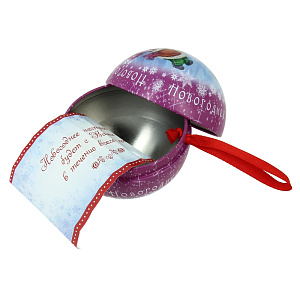 Декоративное украшение 6,4см ФЕНИКС-ПРЕЗЕНТ Шар с пожеланием металл 000000000001132741