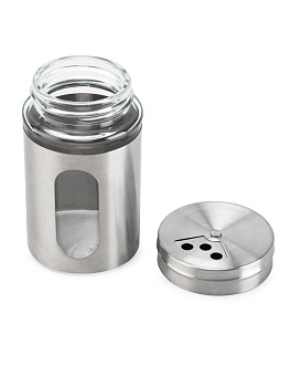 Банка для специй 4,7х8см 80мл нержавеющая сталь/стекло 000000000001228445