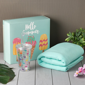 Подарочный набор LoveLife "Фламинго" (плед 150х130см + стакан) 4785068 000000000001200182