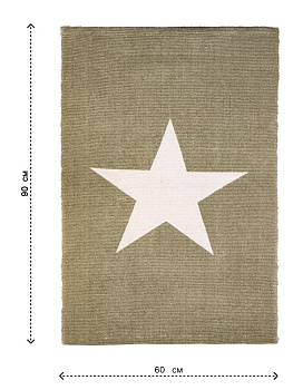 Коврик универсальный 60х90 LUCKY ЗВЕЗДА тканный бежевый хлопок 000000000001225673