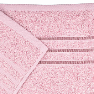 Полотенце махровое 70х130см СОФТИ бордюр с 3 полосками розовое плотность 400гр/м 100% хлопок 000000000001212210