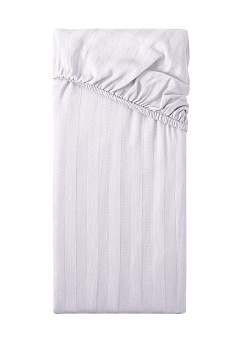 Проcтыня на резинке 200х200+25см DE'NASTIA белая сатин-страйп хлопок100% 000000000001212974