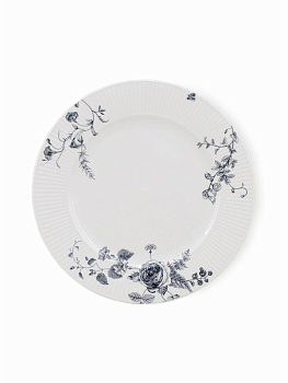 Тарелка обеденная 26,7см DE'NASTIA Флер Графит белый фарфор 000000000001229625