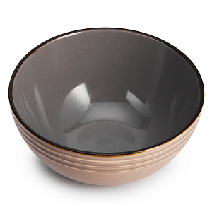 Салатник 16,5см Полосы бежевый глазурованная керамика 000000000001217602