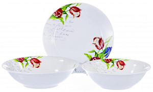 Набор столовый 13 шт 6мелких тарелок/6салатников/1салалатник Торонто подарочная упаковка Феникс Olaff 103-02013 000000000001197914