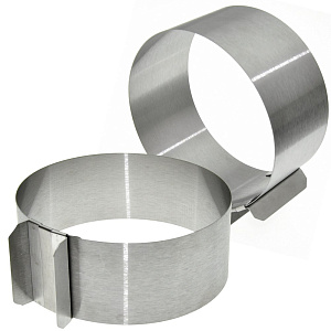 Форма кулинарная 16-30см МУЛЬТИДОМ Круг для выпечки коржей. Размер регулируется. Блюда не пригорают, легко отстают от стенок формы. Нержавеющая сталь. 000000000001211284