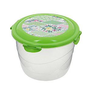 Контейнер для продуктов 1,24л БЫТПЛАСТ CLICK&LOCK D15,3 H11,1см с декором бежевый пластик 000000000001167490