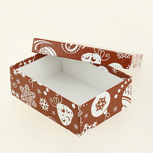 Коробка подарочная 15x11x5см РУТАУПАК Елочные игрушки прямоугольная 000000000001208358